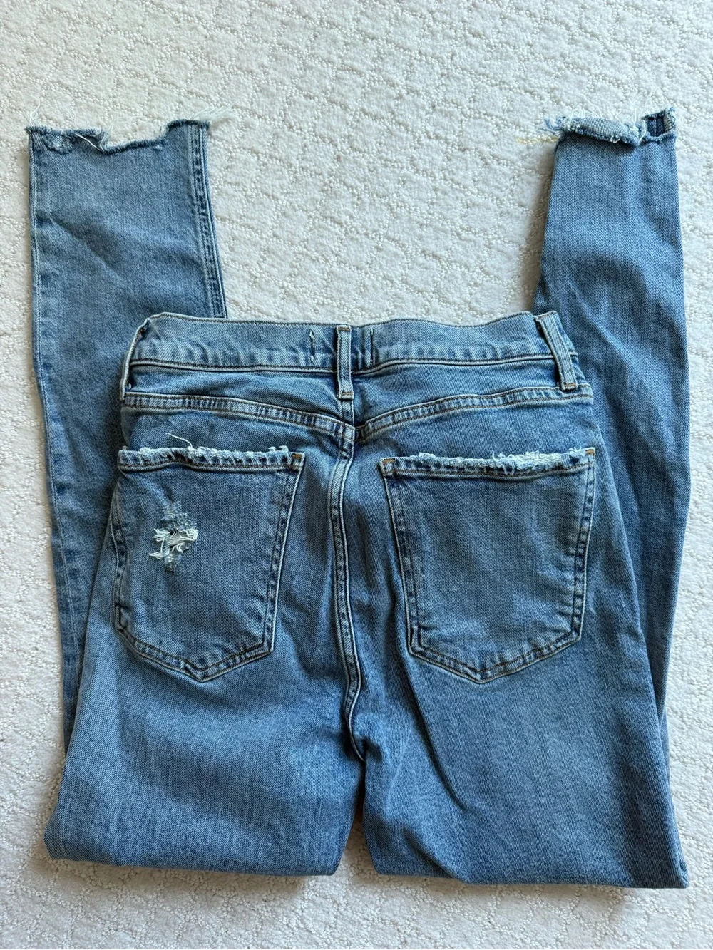 AGOLDE Light Blue Distressed High-Rise Jeans